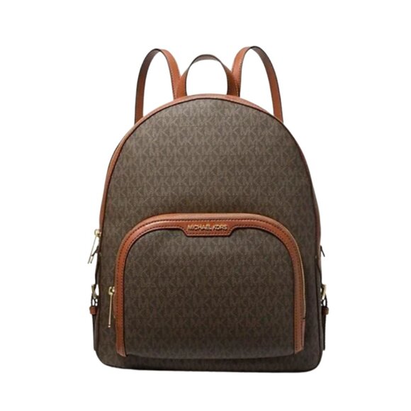 πNWOT Michael Kors Jaycee Large Logo Backpack Brown - Picture 2 of 9